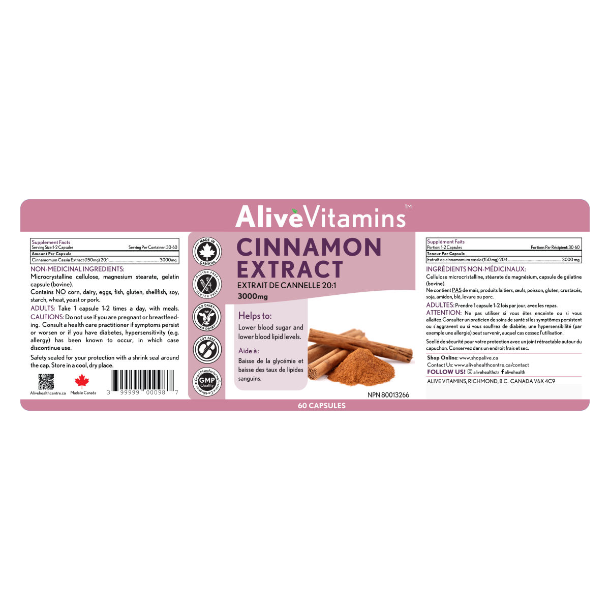Cinnamon Extract 201 ShopAlive.ca