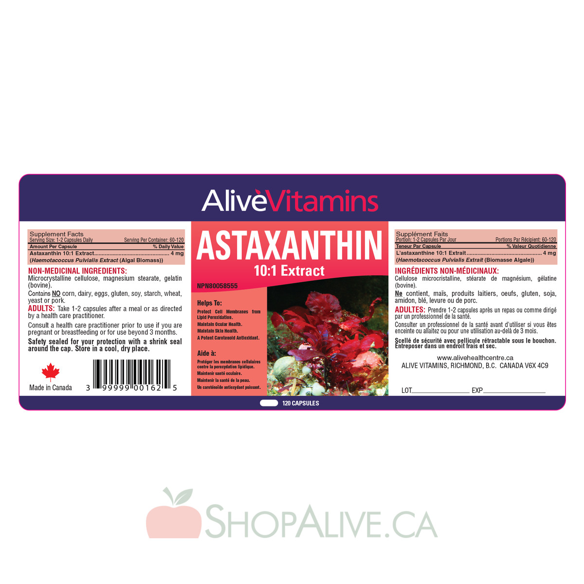 Astaxanthin 101 Extract ShopAlive.ca