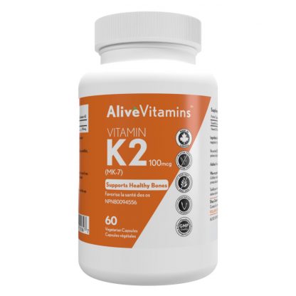 Alive Vitamins - Vitamin K2 100mcg - 50 Vegetarian Capsules