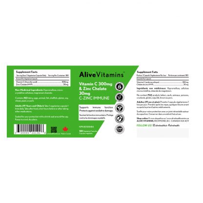 C-Zinc Immune - Vitamin C 300mg & Zinc Chelate 30mg - Image 2