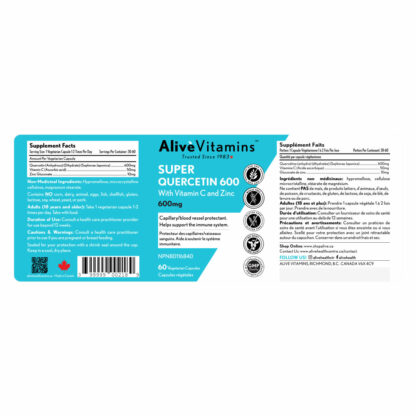 Super Quercetin 600 with Vitamin C and Zinc - Image 2