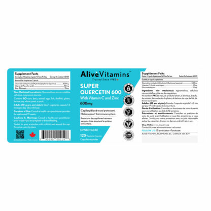 Super Quercetin 600 with Vitamin C and Zinc - Image 2