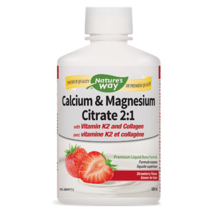 Calcium & Magnesium Citrate 2:1 with Vitamin K2 and Collagen - Strawberry