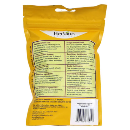 Herbion Cough Lozenges Pouch - Honey Lemon - Image 2
