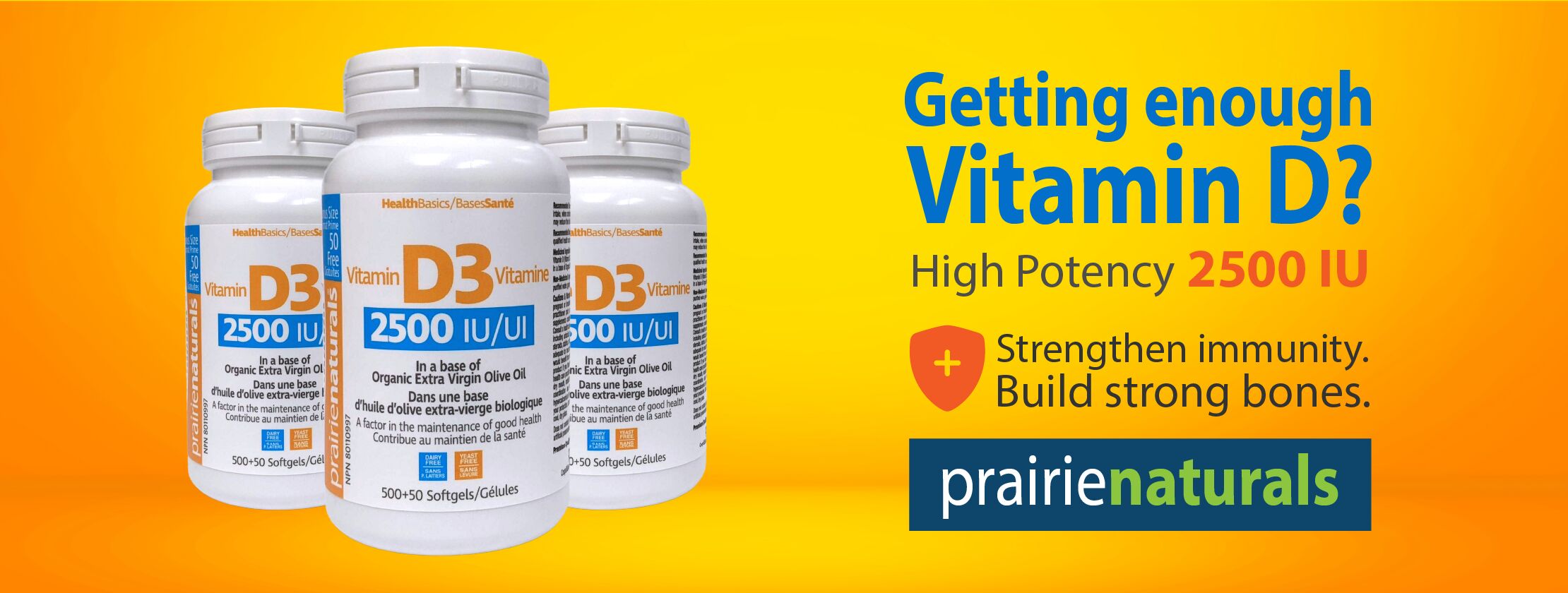 Getting enough Vitamin D? Prairie Naturals 2500IU Vitamin D3