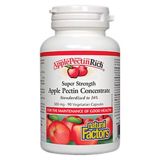 Natural Factors ApplePectinRich Super Strength Apple Pectin Concentrate 500mg 90 Vegetarian Capsules